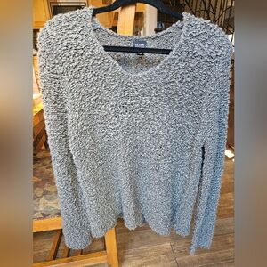 Eileen Fisher Sage Green Boucle Knit Sweater (M)